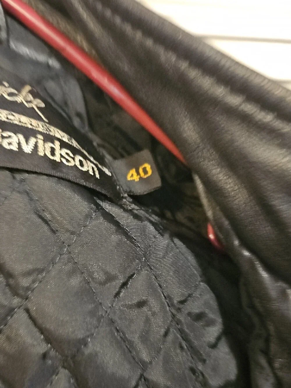 VintageHarley-Davidson Black Quilted Leather Bomber Jacket 1975-1977